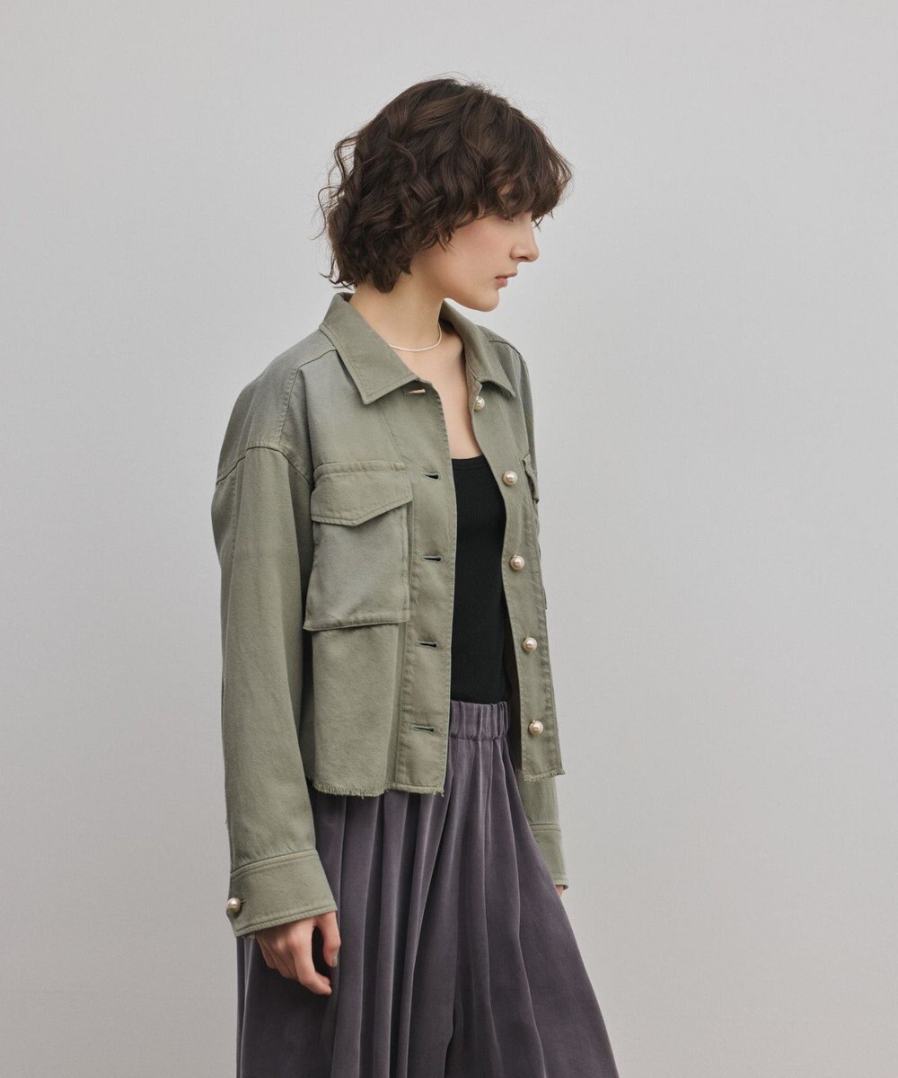 GRACE CONTINENTAL パール釦ピグメントシャツ 