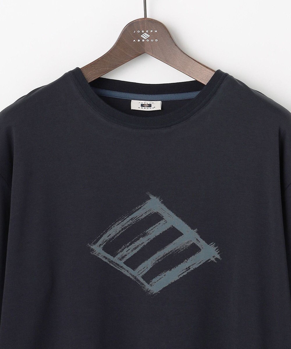 JOSEPH ABBOUD 【柔らかな肌触り】ソフトスムースダイヤロゴプリント Tシャツ 