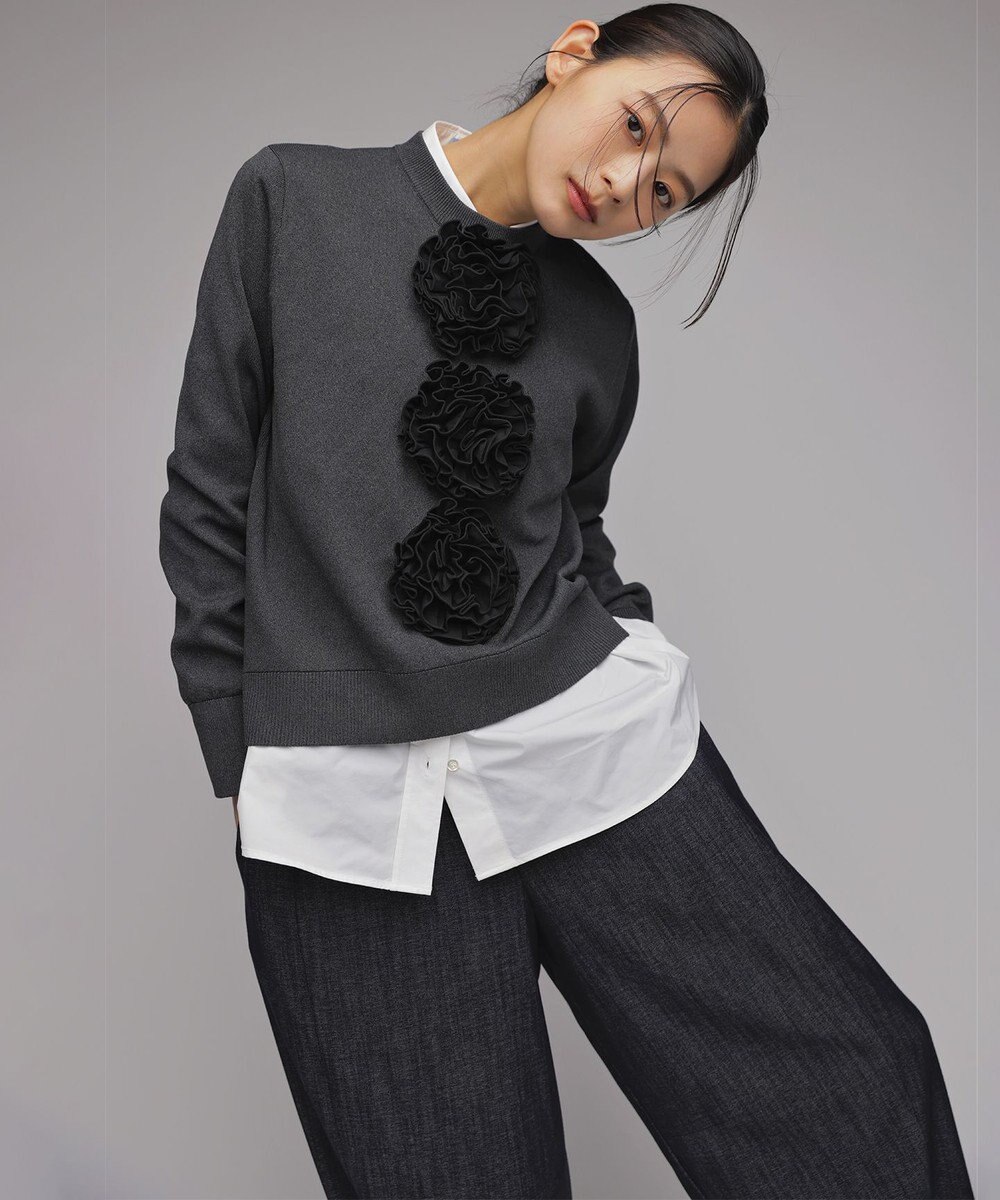 組曲 S 【組曲×setsuko sagittaire】ボンボンフラワー ニット 