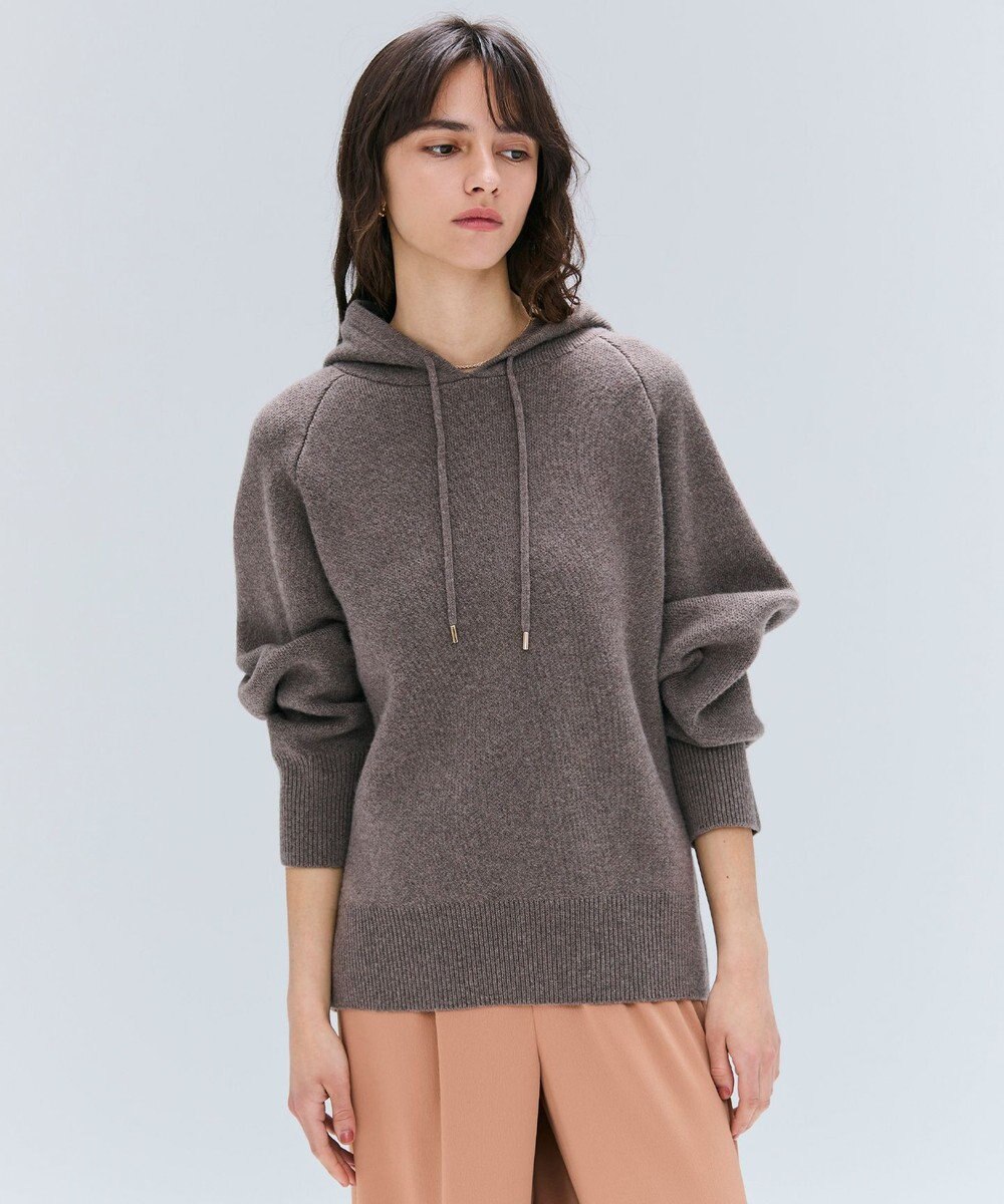 BEIGE， 【洗える】SEDONA / ウールカシミヤフーディーニット 