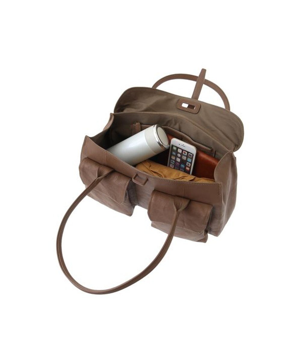 genten ゴートシュリンク かぶせ付トートバッグ 