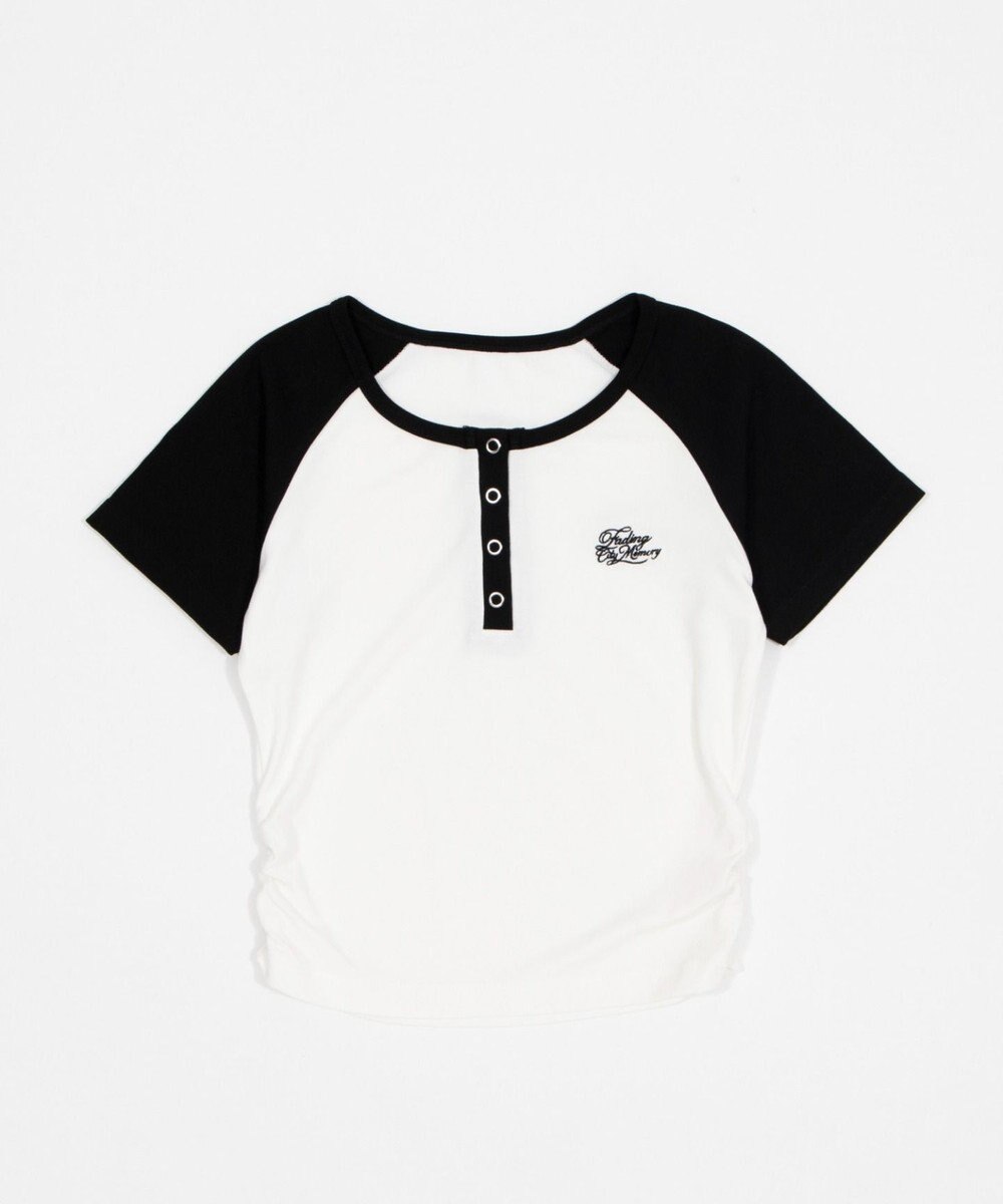 WEGO グラフィックラグランヘンリーネックT 