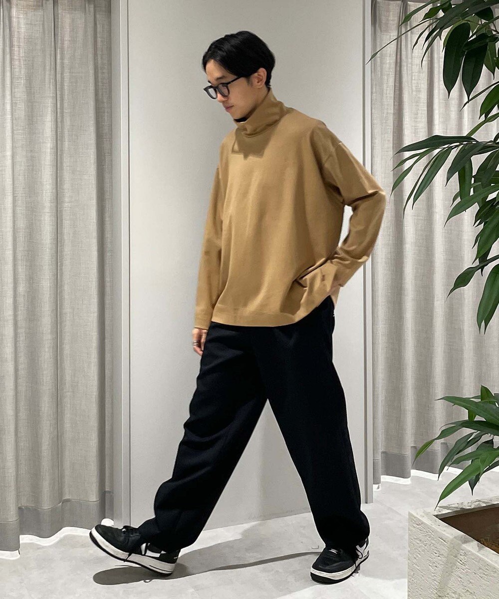 KASHIYAMA 【シルケット加工】コットンタートルネックカットソー 