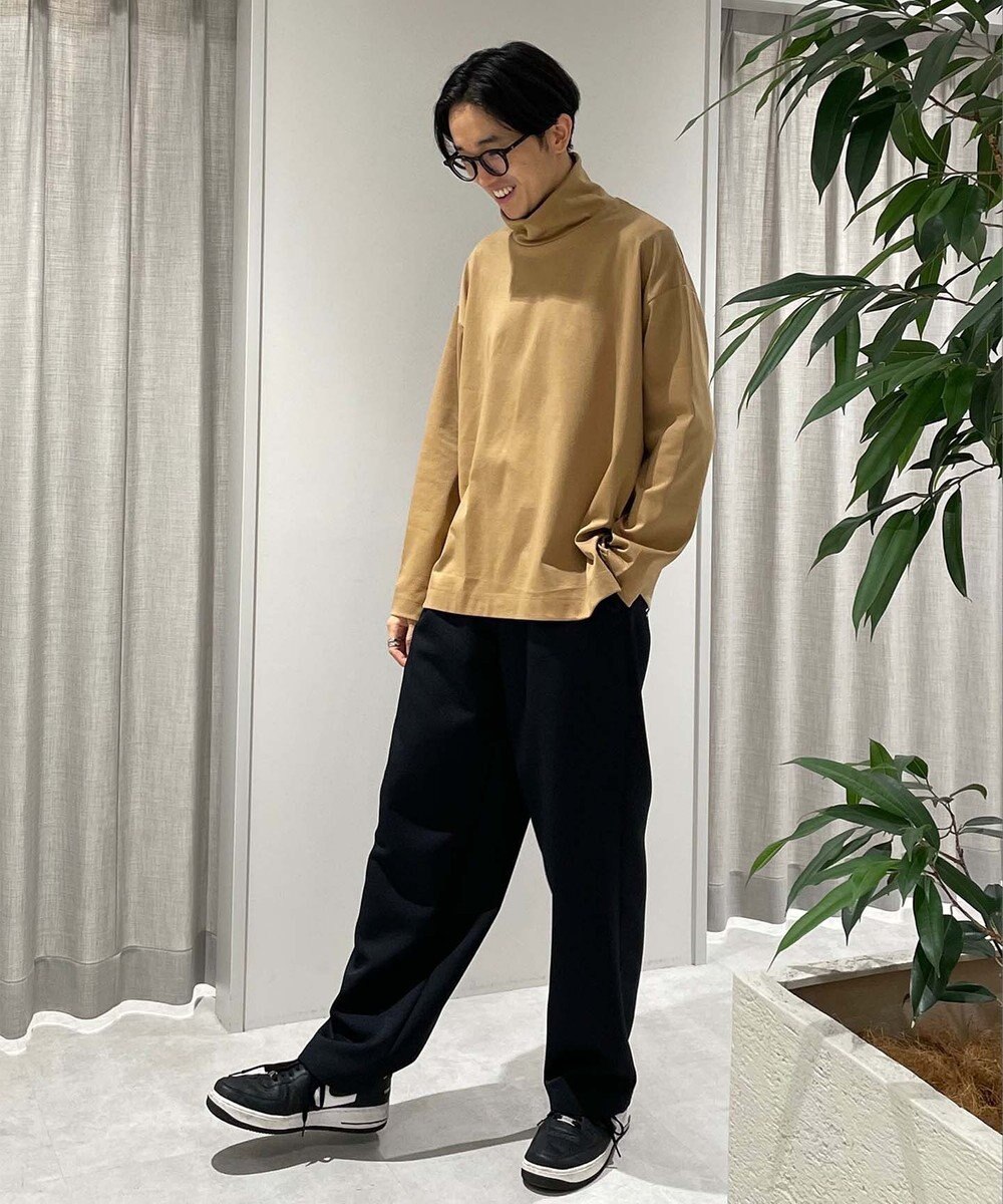 KASHIYAMA 【シルケット加工】コットンタートルネックカットソー 