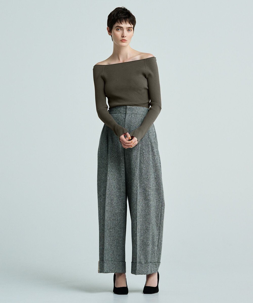 uncrave 【洗える】スムースニット オフショルプルオーバー（uncrave WHITE） 