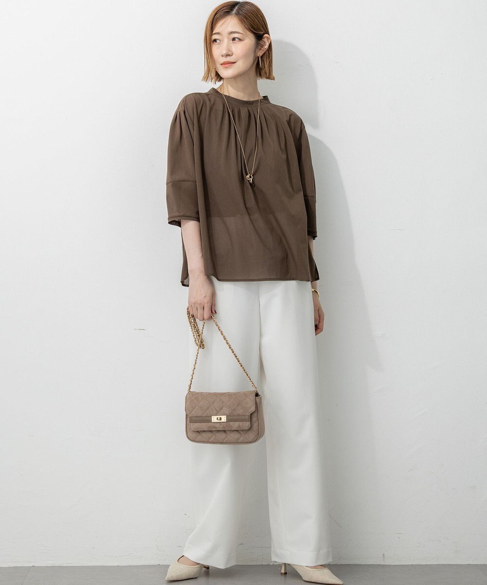 23区 【撥水加工/洗える】ドライ2WAYストレッチ ドロスト ワイド パンツ 