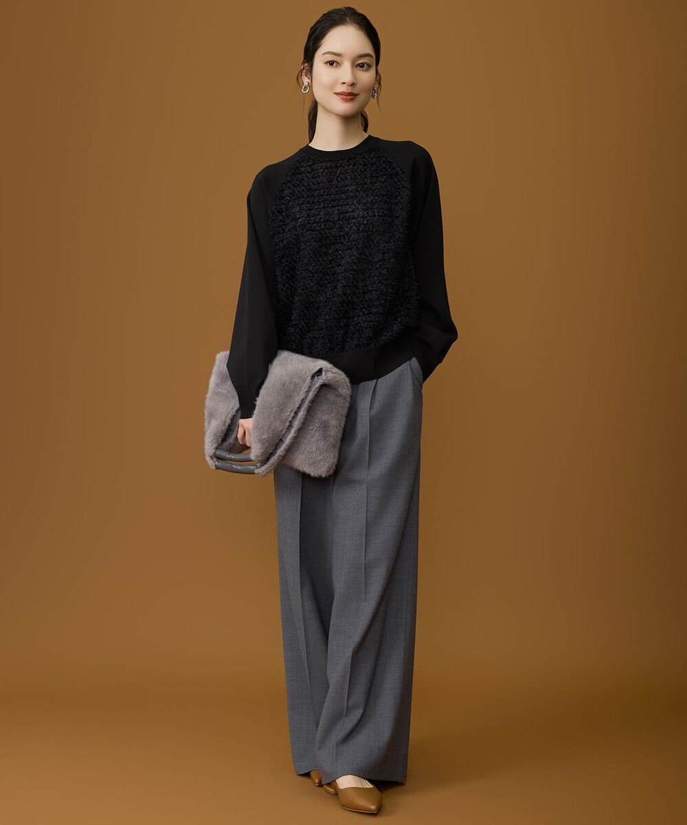 自由区 【SHIHOさん着用】ソフトウールブレンドワイド パンツ 