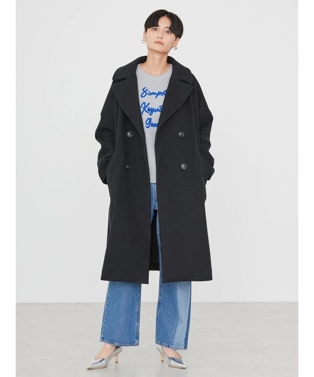 AMERICAN HOLIC 中空ＦＩＢＥＲドロップショルダーチェスターコート 