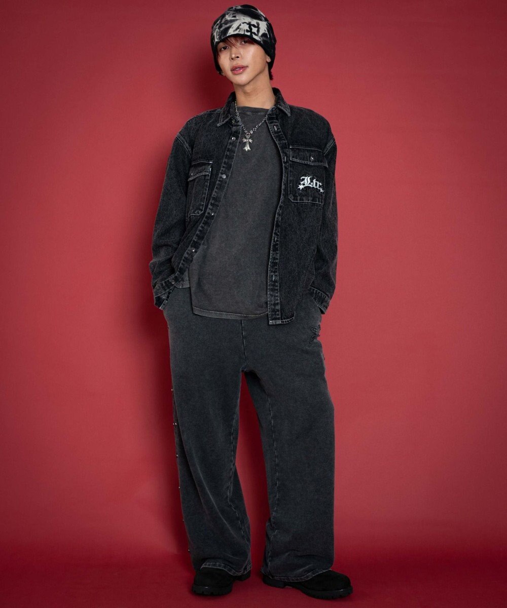 WEGO 【ユニセックス着用ITEM/MLサイズ展開】グラフィックデニムシャツ（LS） 