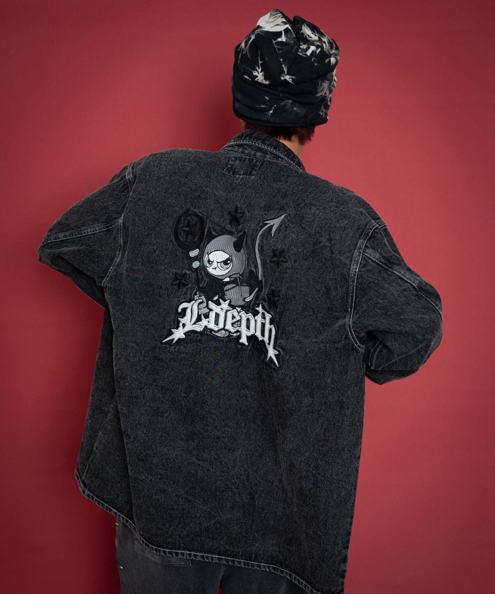 WEGO 【ユニセックス着用ITEM/MLサイズ展開】グラフィックデニムシャツ（LS） 