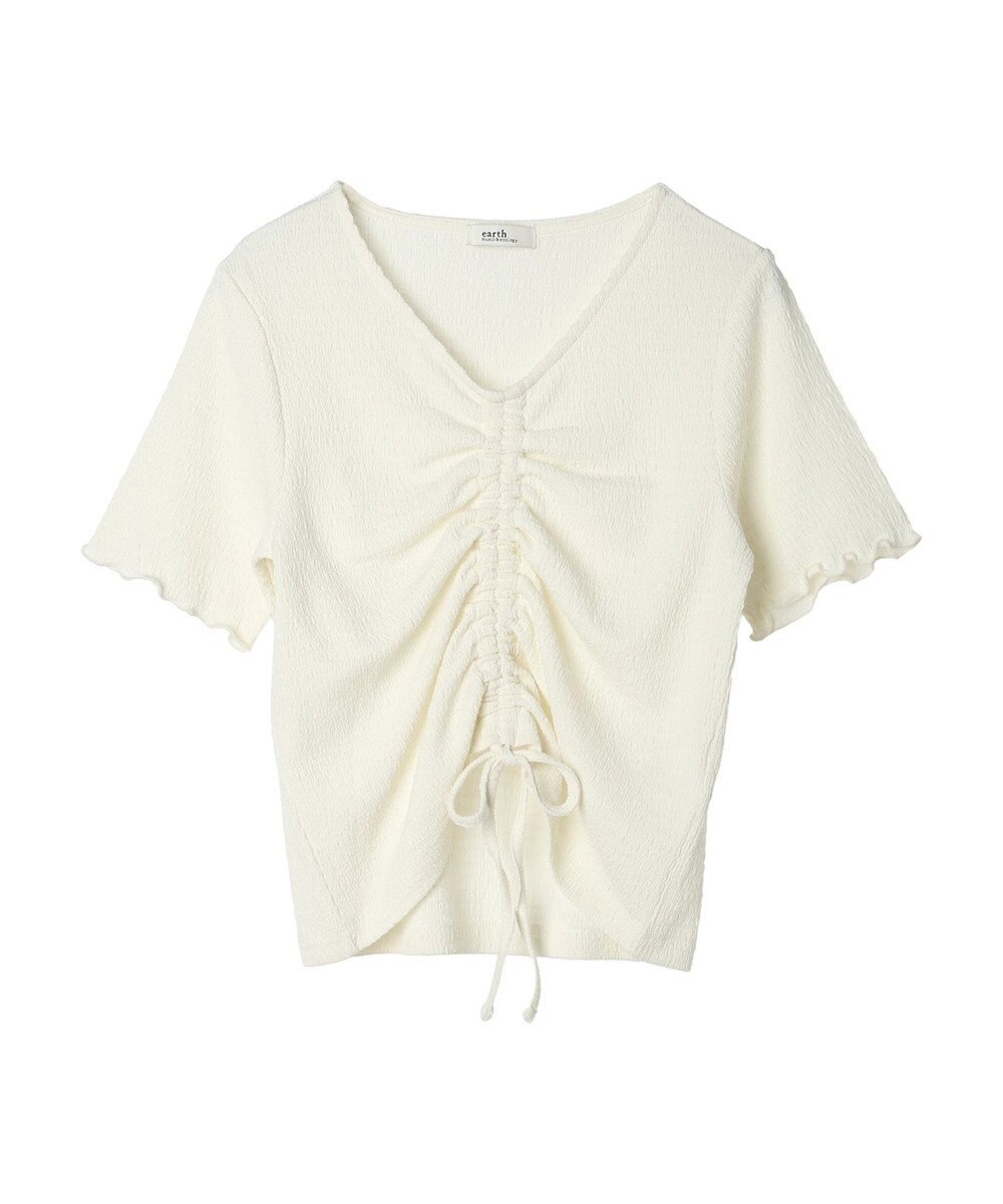 earth music&ecology ポコポコギャザードロストプルオーバー 