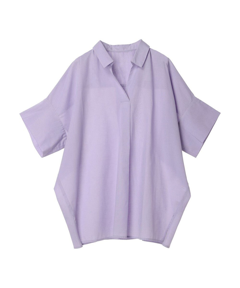 Green Parks 綿麻混スキッパーシャツ 