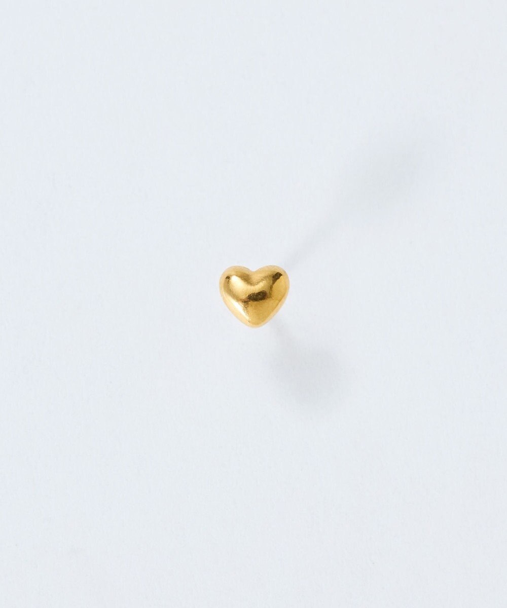 Phoebe 【金属アレルギー対応】パフィーハートピアス(片耳)　ゴールド/サージカルステンレス 