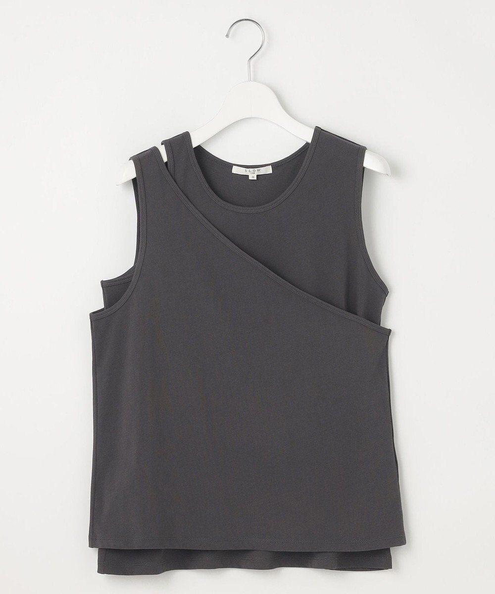 23区 S 【SLOW/一部店舗限定】ライトツイストコットン レイヤード タンクトップ 