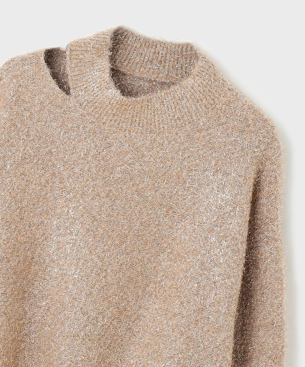 GRACE CONTINENTAL ラメフェザーニットトップ 