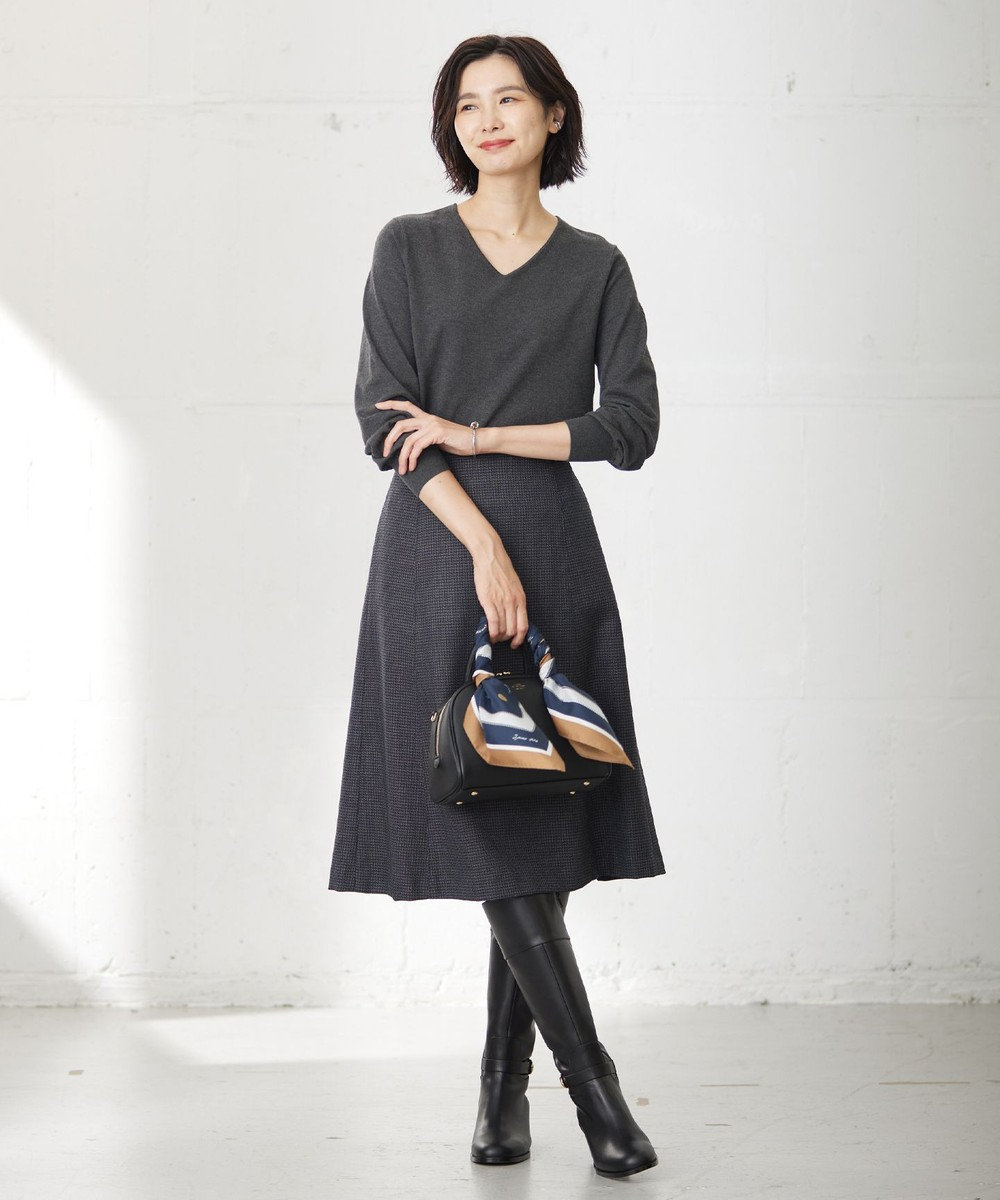 J.PRESS LADIES T/W 杢 ライトツイード フレアー スカート 