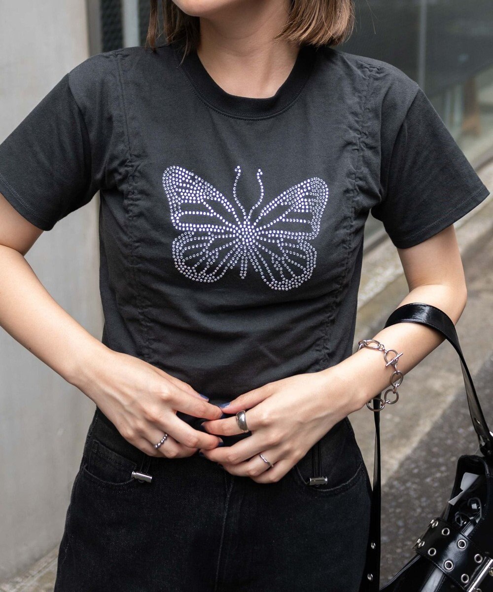 WEGO バタフライドロストラインストーンT 