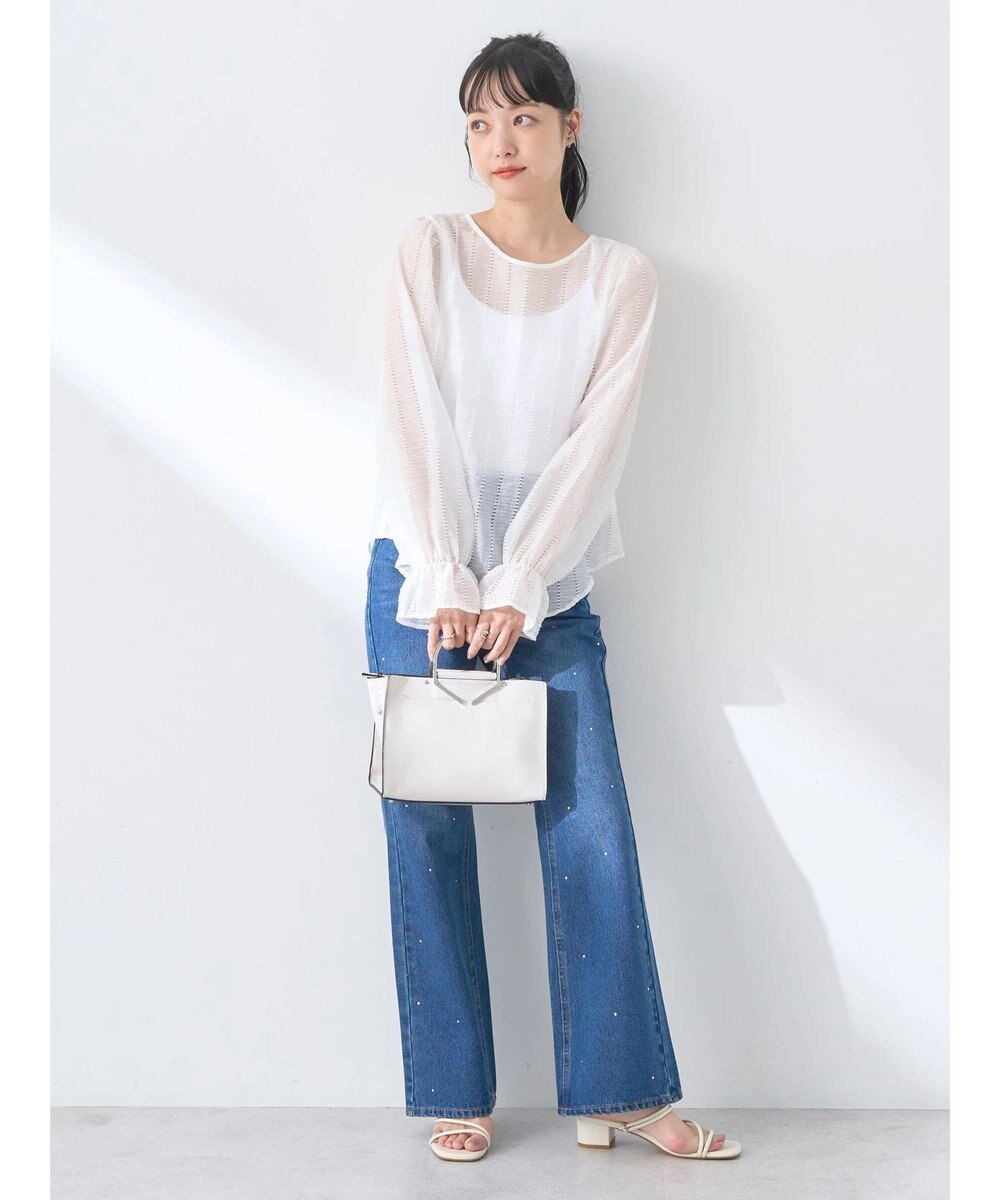 earth music&ecology キャンディースリーブシアーブラウス 