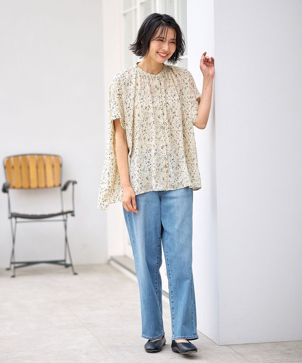 ANY 【洗濯機可】プリントブラウス 