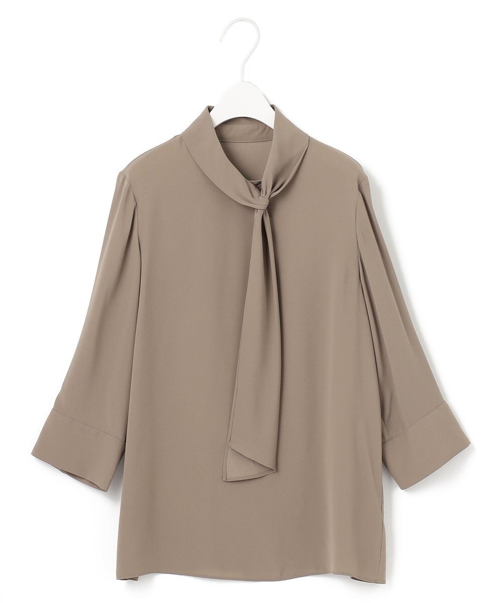 ICB L 【接触冷感・UVケア・速乾・洗える】BackSatinAmunzen ボウタイブラウス 