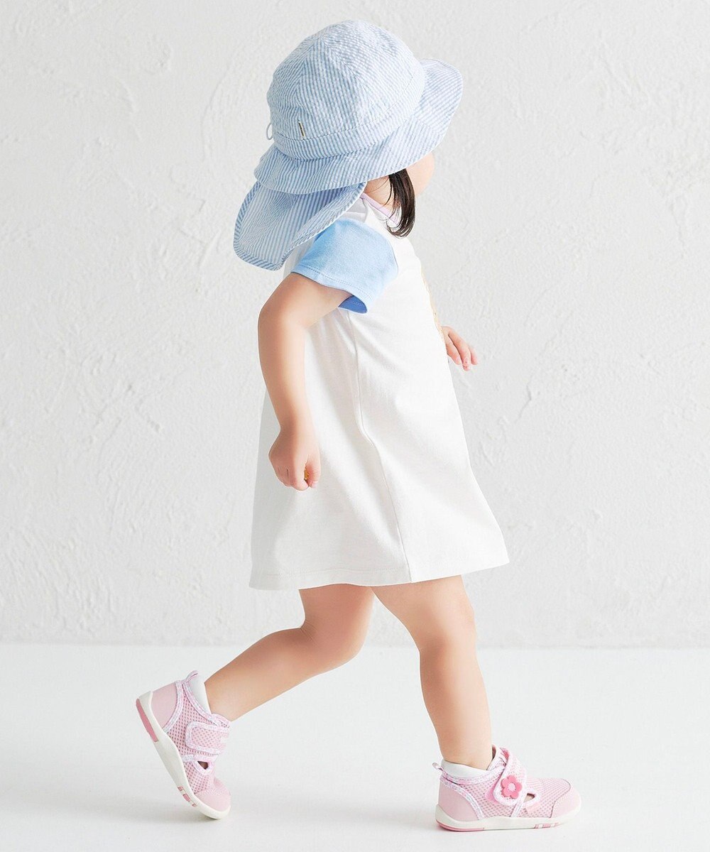 MIKI HOUSE HOT BISCUITS 【80-120cm】カラフルビーンズ フェイスプリント 半袖ワンピース 