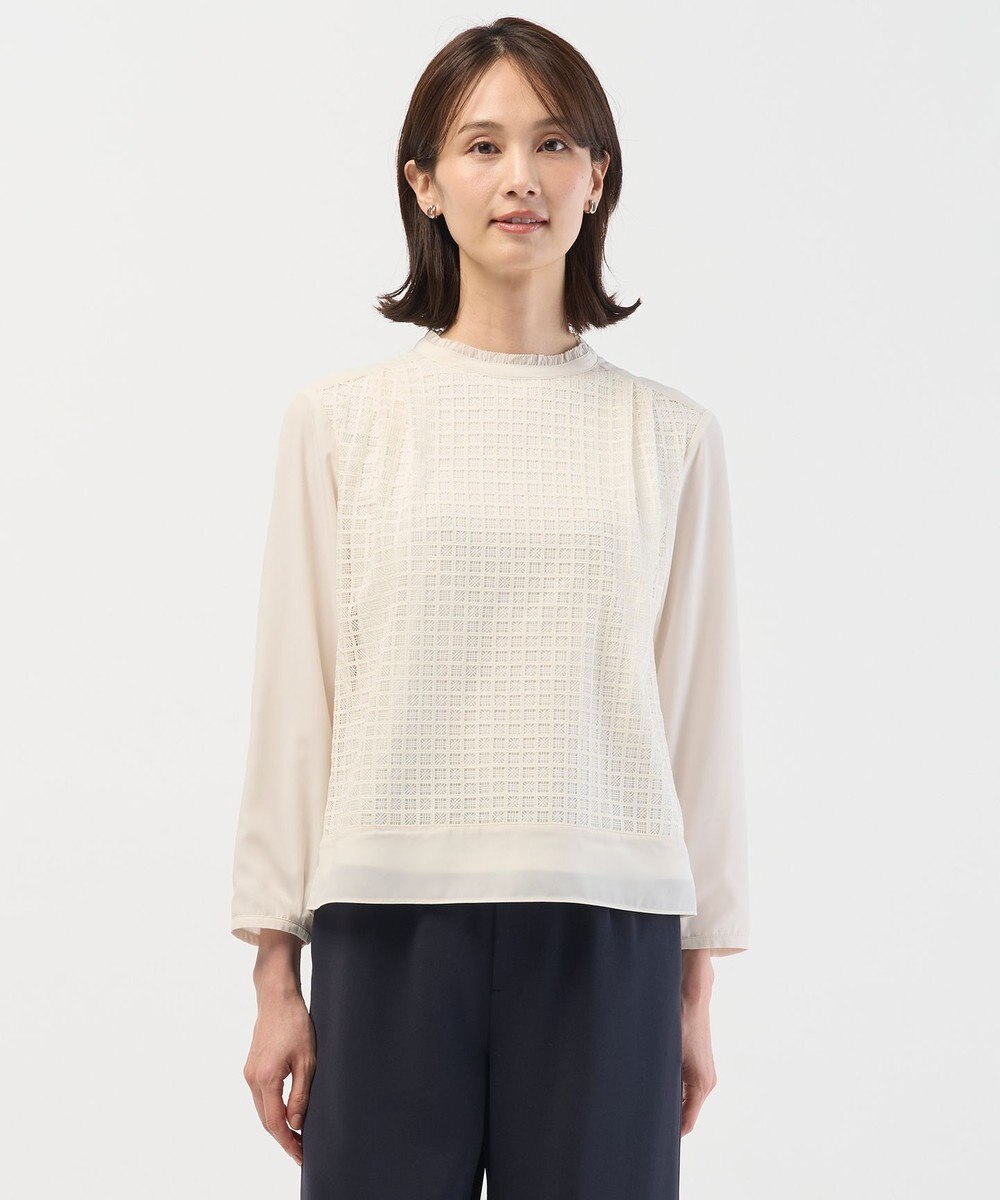 J.PRESS LADIES L レースコンビ カットソー 