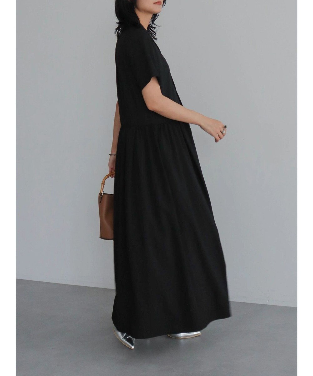 Green Parks ローウエスト切替開襟シャツワンピース 