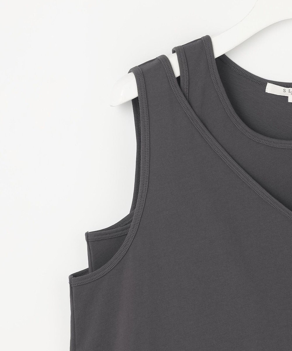 23区 【SLOW/一部店舗限定】ライトツイストコットン レイヤード タンクトップ 