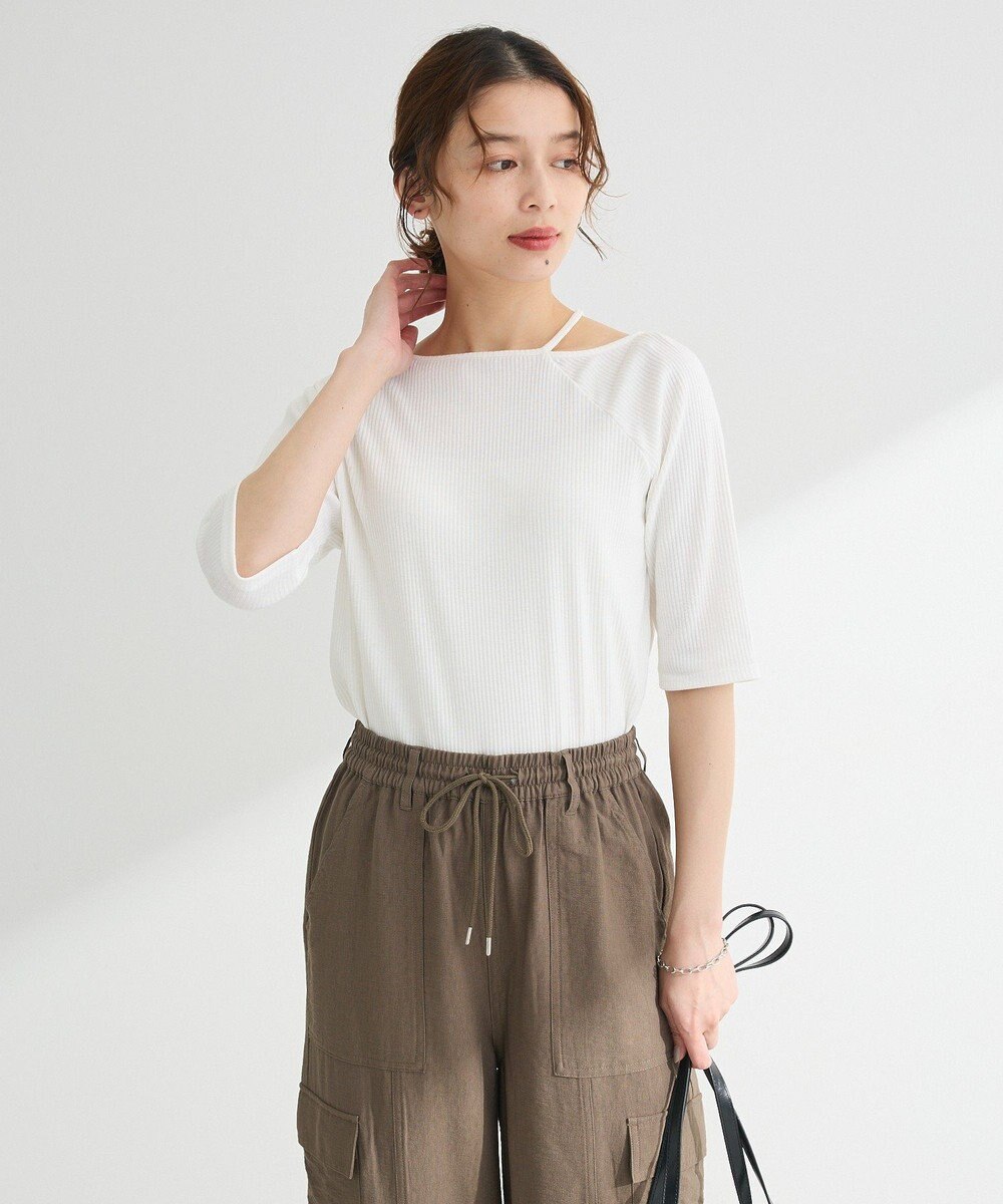 Green Parks ５分袖テレコリブプルオーバー 