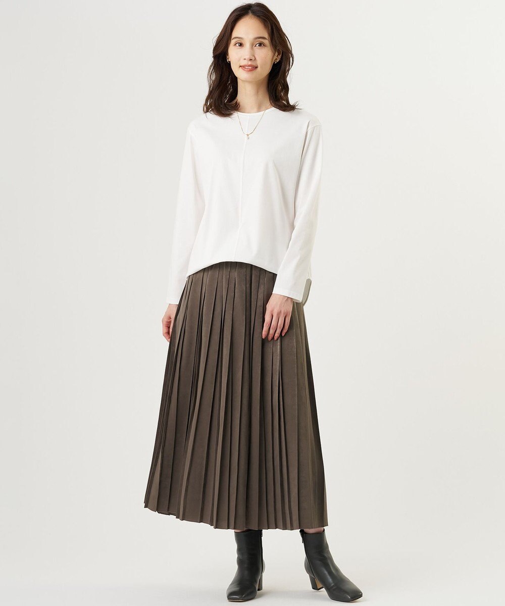 J.PRESS LADIES CHIN CHILLAピーチ プリーツ スカート 