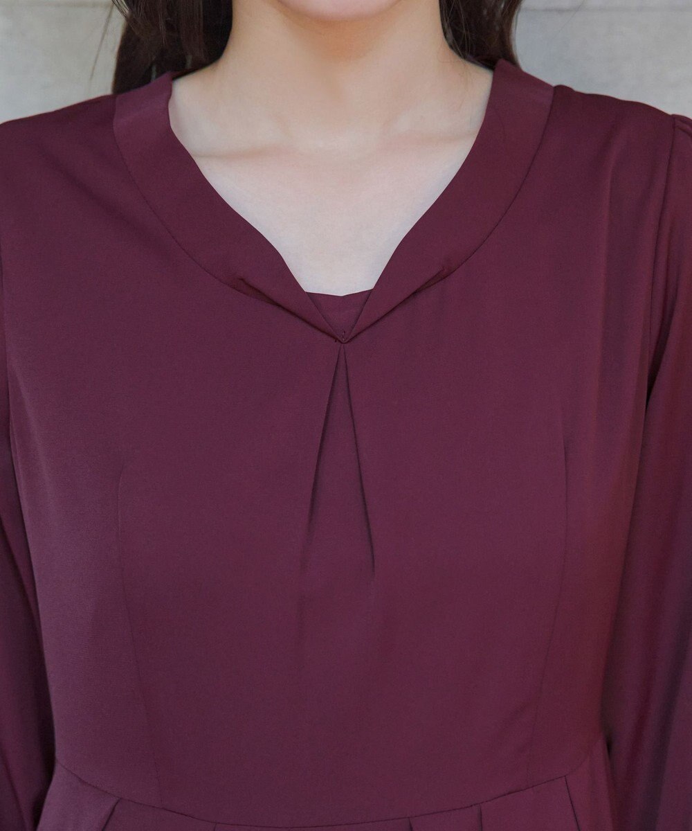 Tiaclasse 【洗える】ロールVネックワンピース 