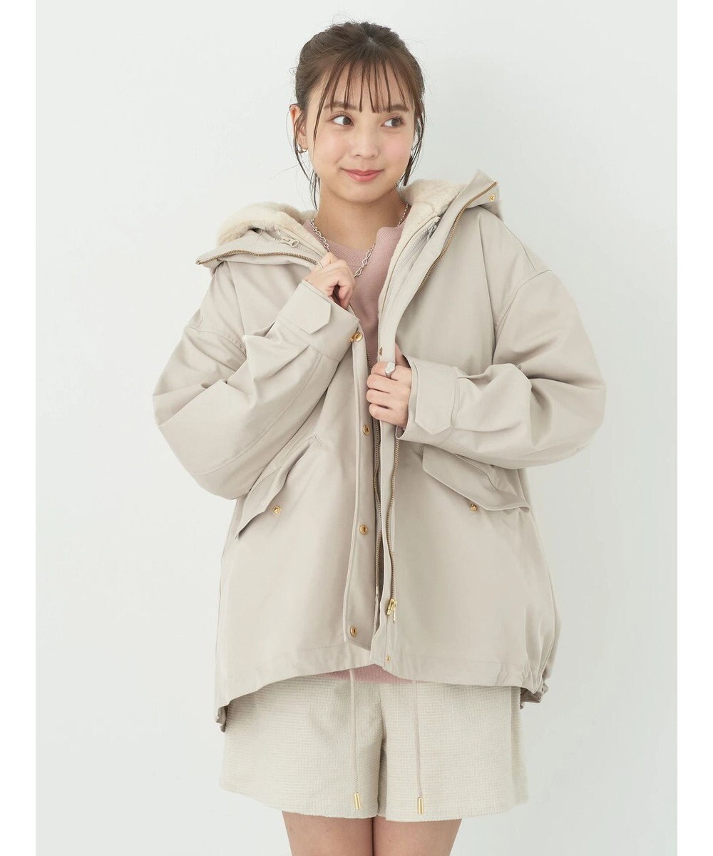 earth music&ecology マルチウェイマウンテンパーカー（ファー） 