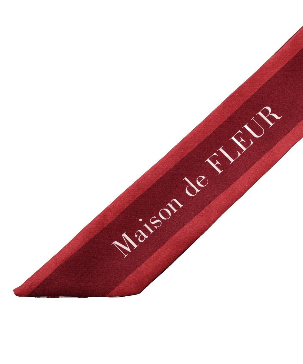Maison de FLEUR チェリー柄プリントスカーフ 