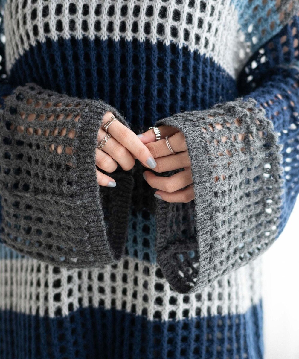 WEGO ビッグメッシュニットプルオーバー 