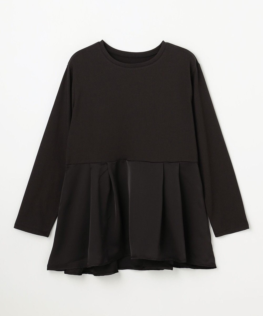 ANY L 【WEB限定】サテンコンビペプラムカットソー 