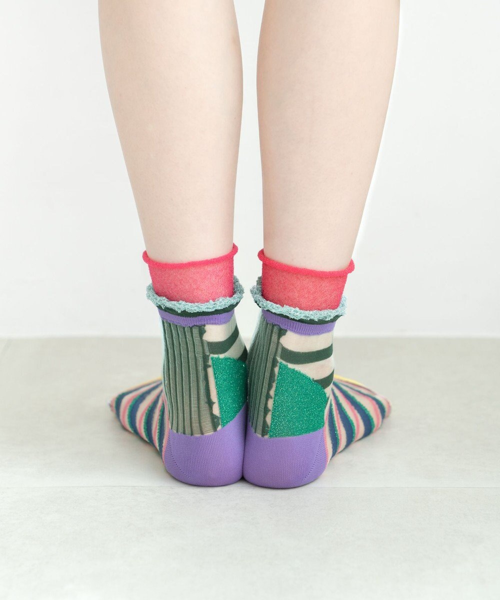 COQ WAVE ECHO シアーボーダーソックス 