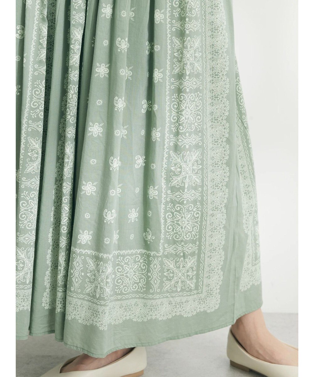 CRAFT STANDARD BOUTIQUE パネル柄マキシギャザースカート 