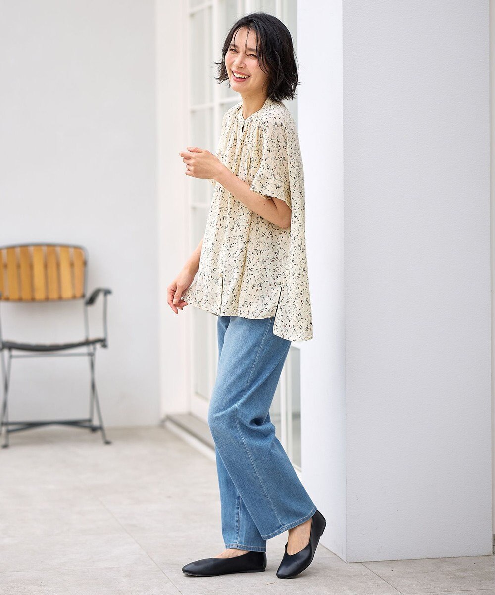 ANY 【洗濯機可】プリントブラウス 