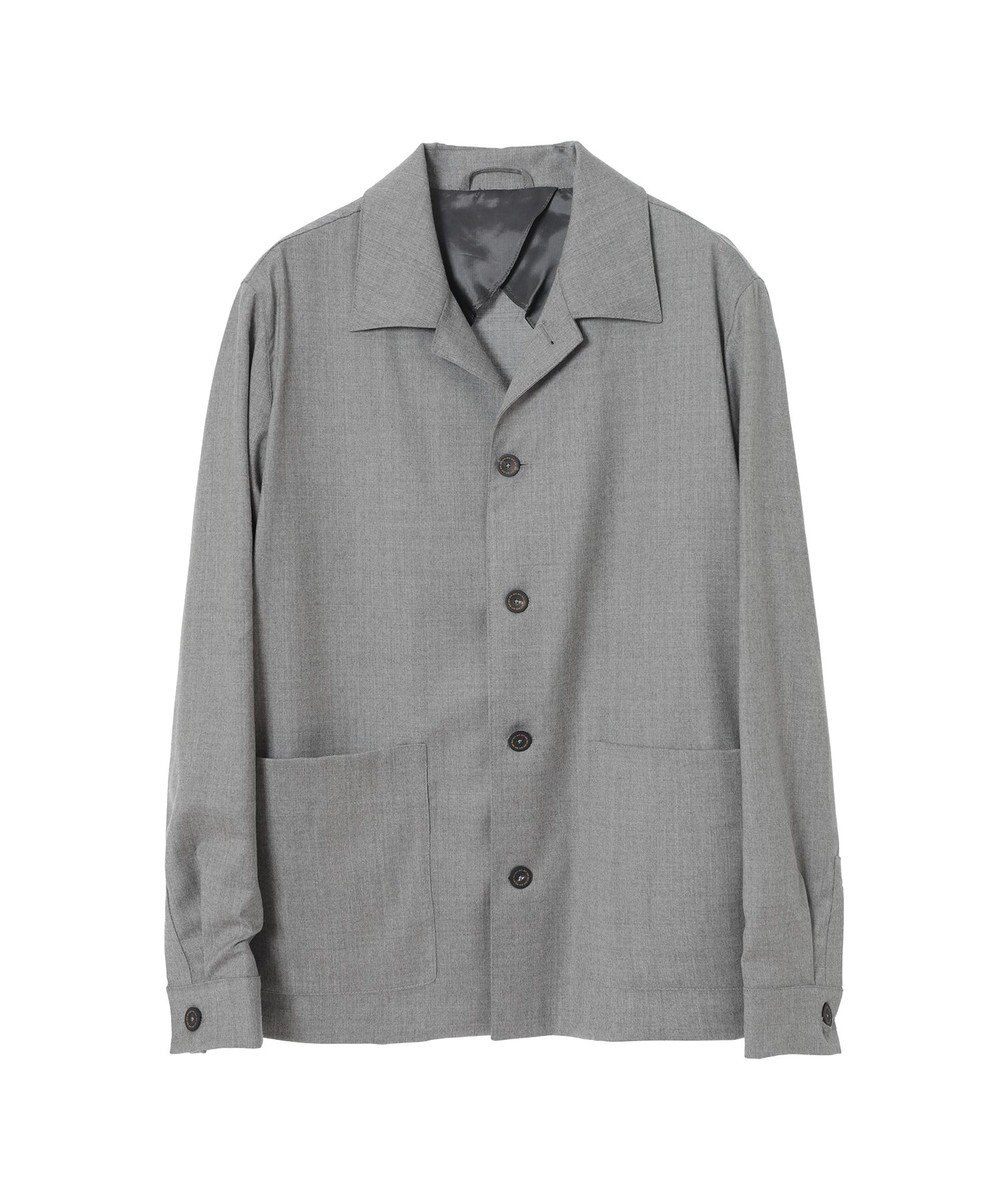 DAKS グレーフランネル テーラード オーバーシャツ 