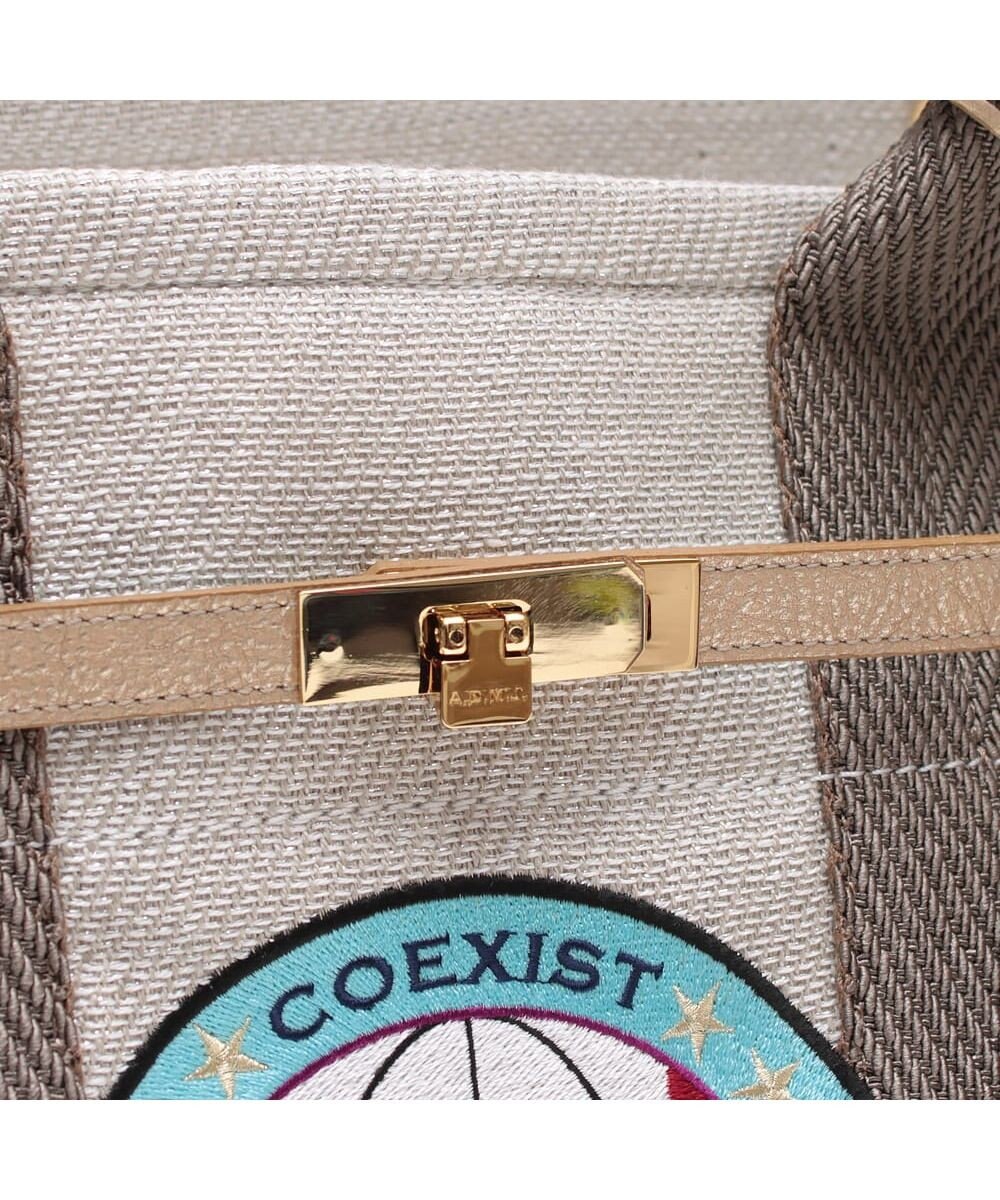 A.D.M.J. 【ファブリック】リネンラメクロス/前金具付トート32cm(Dカン＋)リネンラメクロス/前金具付トート40cm(Dカン＋) 