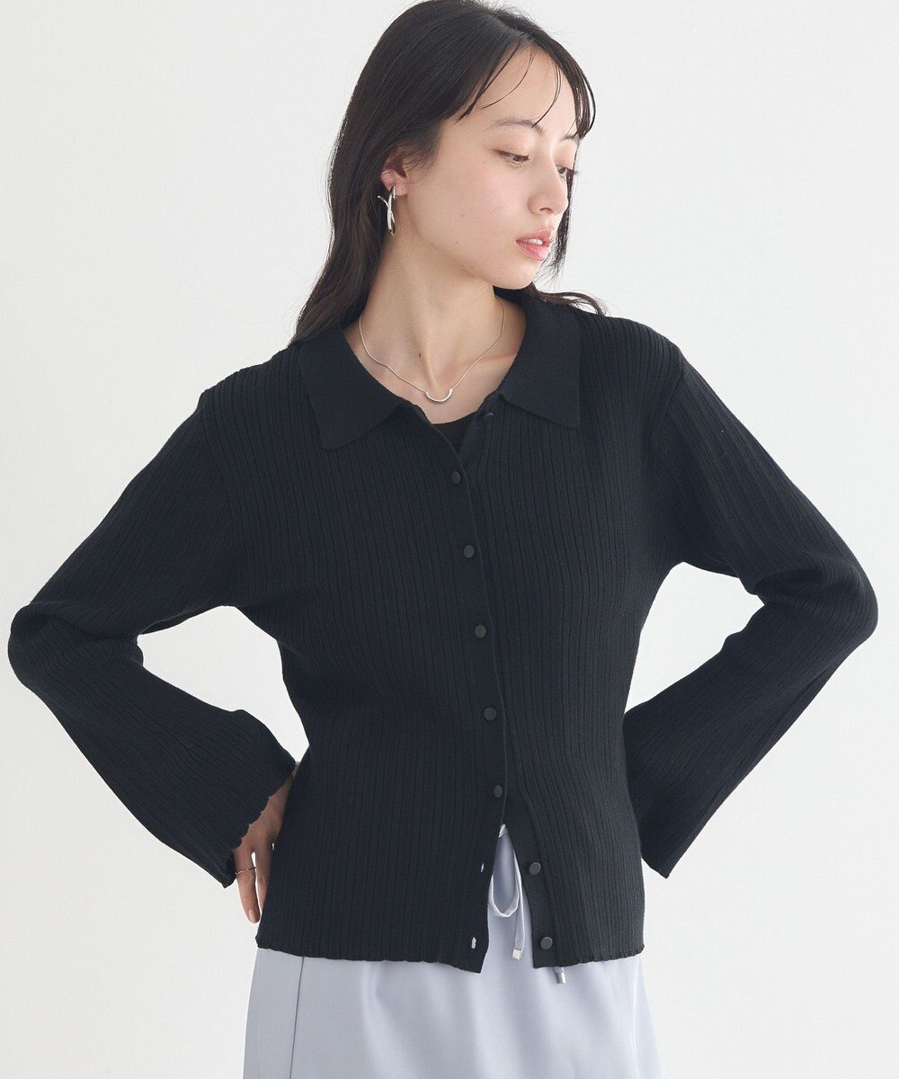 earth music&ecology レギュラーカラーニットカーディガン 