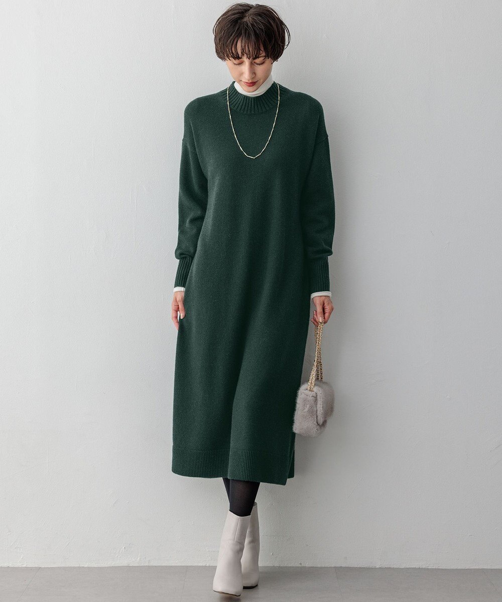 23区 S 【洗える】カシミヤブレンド ニットワンピース 