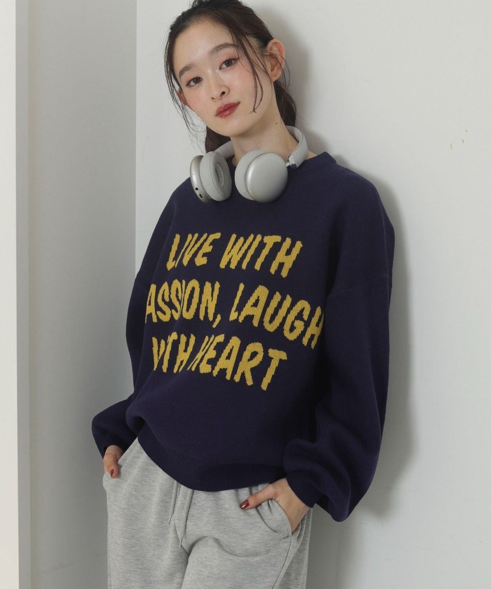 WEGO レタリングニットプルオーバー 