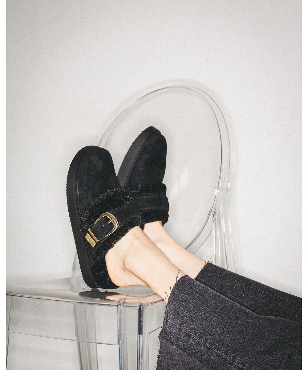 STEVE MADDEN COZY-UP ファーバックルサボ 