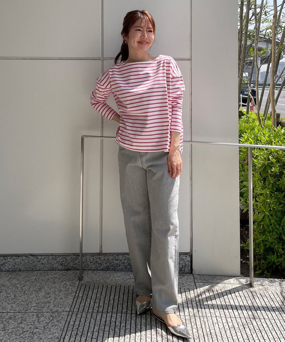 UNFILO 【洗える】ボーダーワイドTシャツ 