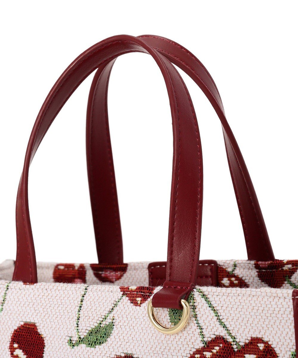 Maison de FLEUR チェリー柄ゴブラン２Ｗａｙスクエアトートバッグ 