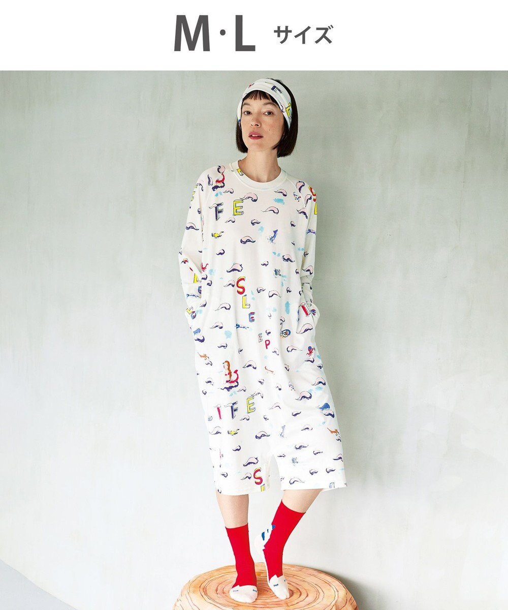 tsumori chisato SLEEP ツモリチサト ルームウエア ネグリジェ 綿100%(本体) 長袖 ロング丈 ロンパース ラグランスリーブ レディース UNX502 /ワコール 