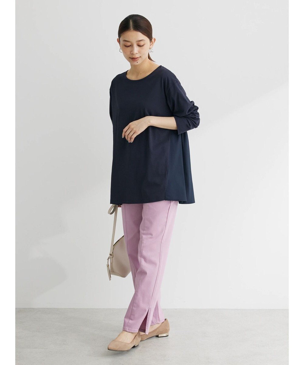 Green Parks バックギャザー布帛切替プルオーバー 