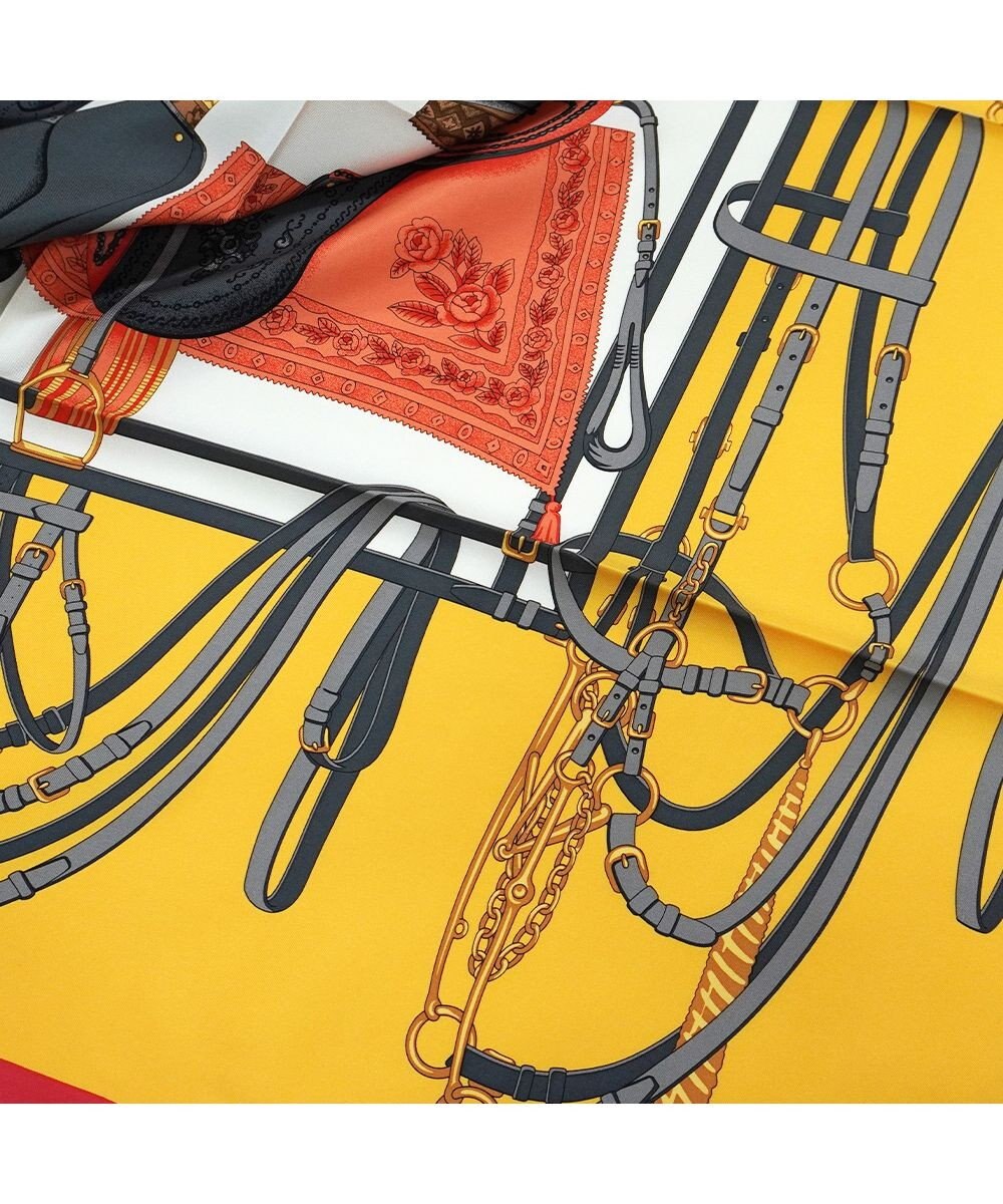 Marca 【伝統横濱スカーフ】鞍とベルト 大判 シルクスカーフ 