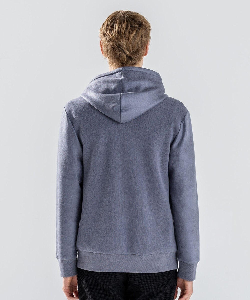 JOSEPH HOMME 新素材【ストレッチ/光沢感】レザーライクジャージーコンビ　フーディー 